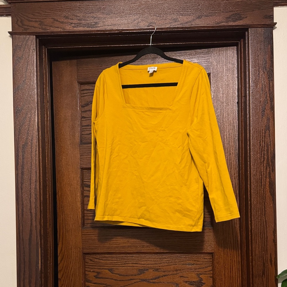 J. Crew Golden Long Sleeve Square Neck Top